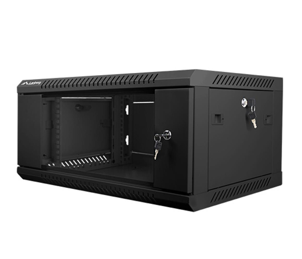 LANBERG Szafa instalacyjna wisząca 19 cali 4U 600X450mm czarna (drzwi szklane) WF01-6404-10B - 455278 - zdjęcie